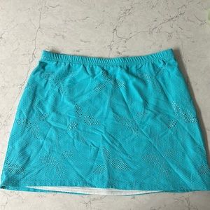 Tennis Set (skirt and tank) in Blue Jacquard.